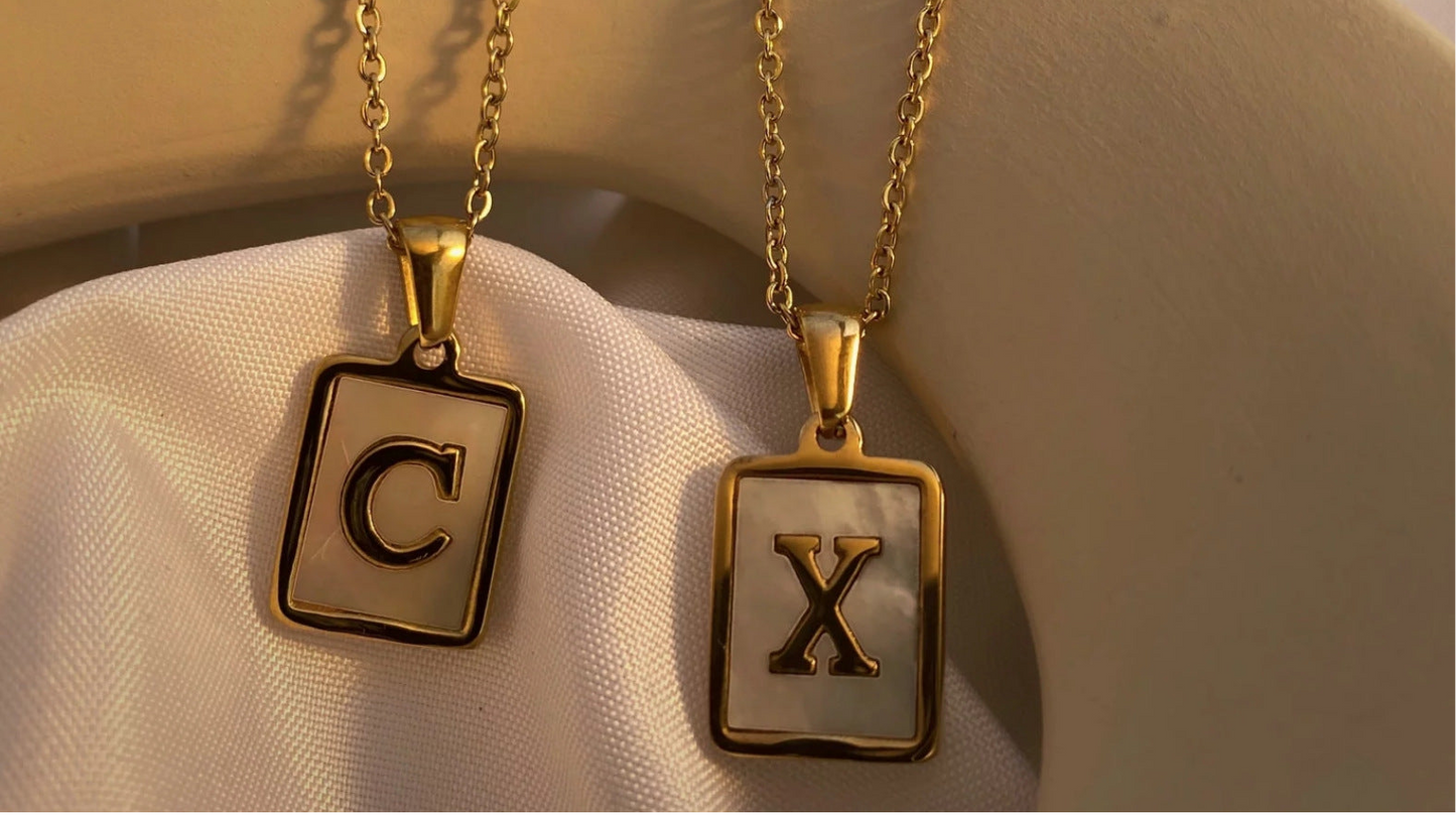 Letter Style Gold Plating Necklace.