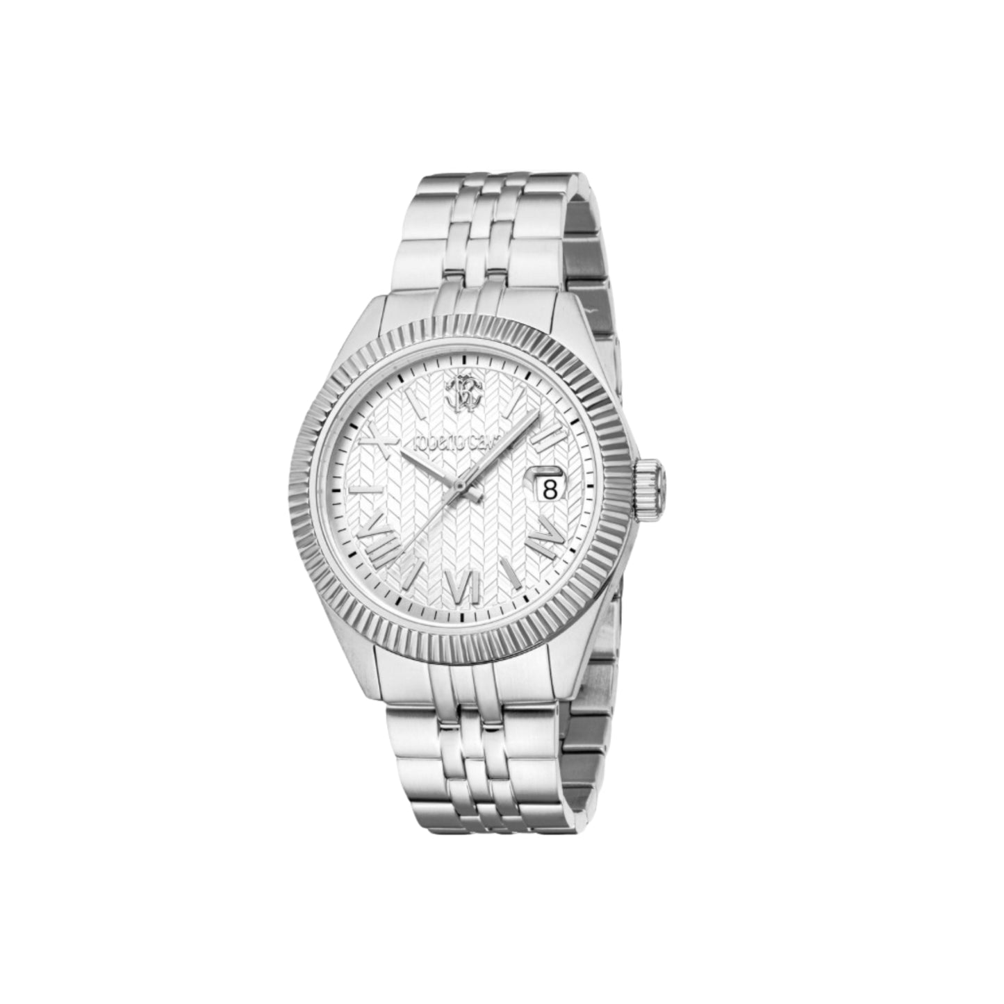 Roberto Cavalli roman numerals Silver Grey watch