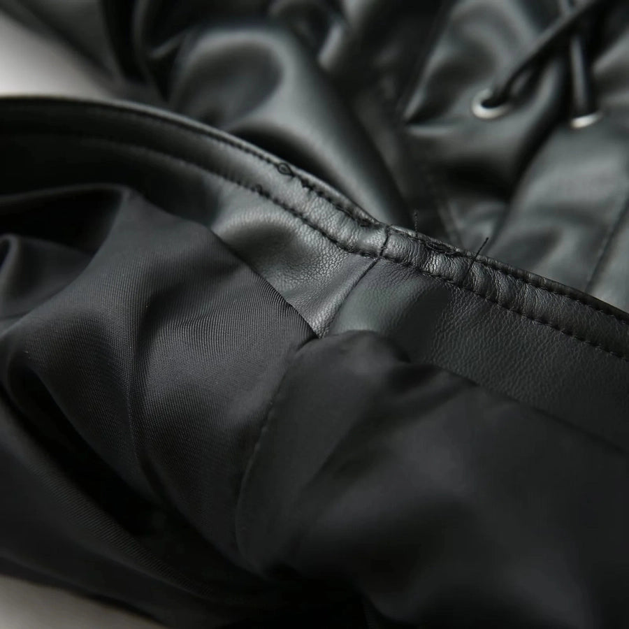 Tie Leather Casual Jacket
