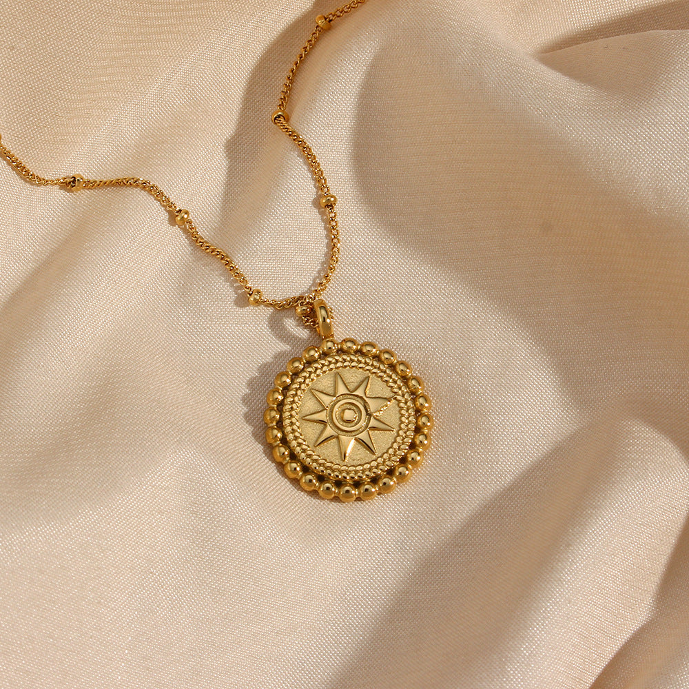 18K Gold Plated sun star necklace