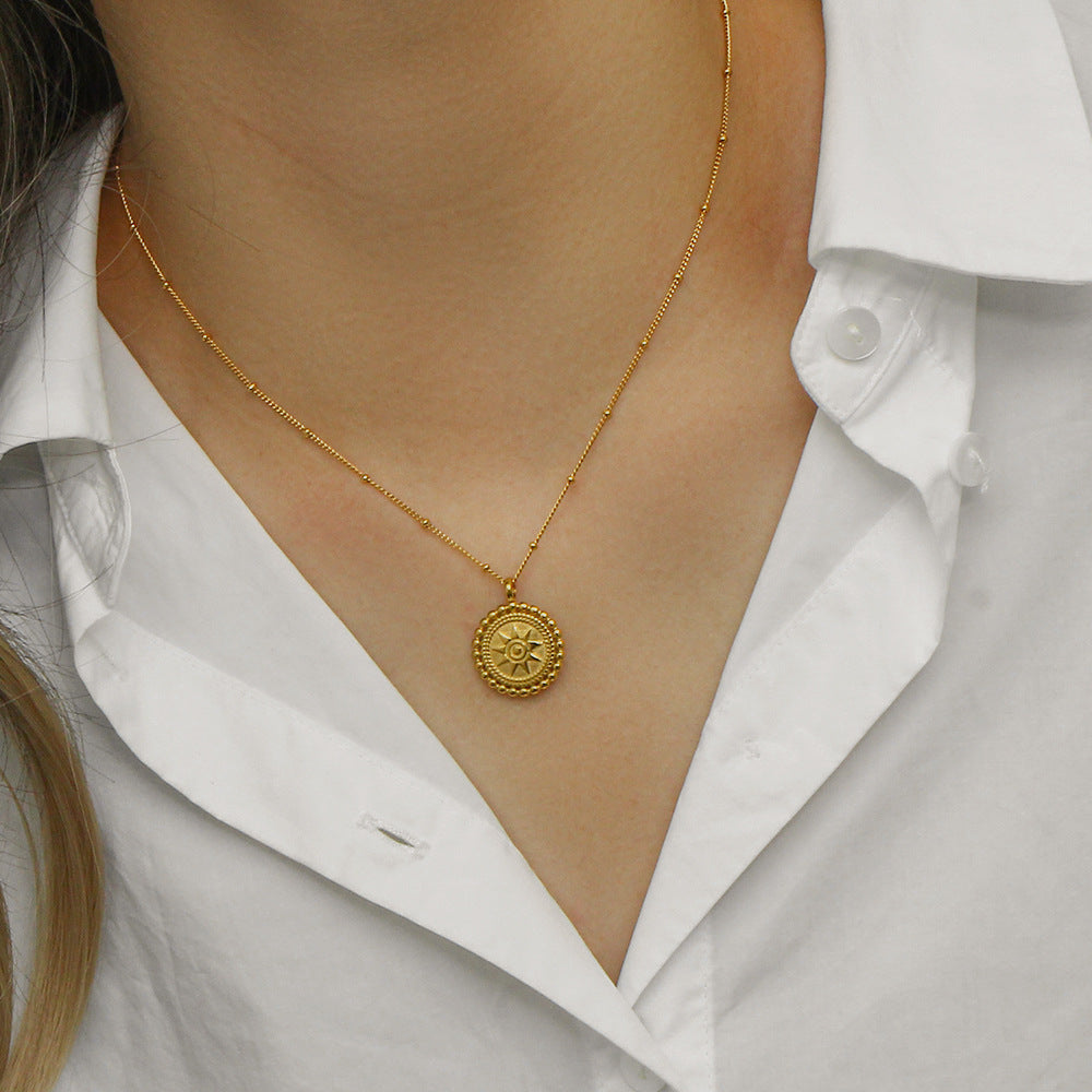 18K Gold Plated sun star necklace