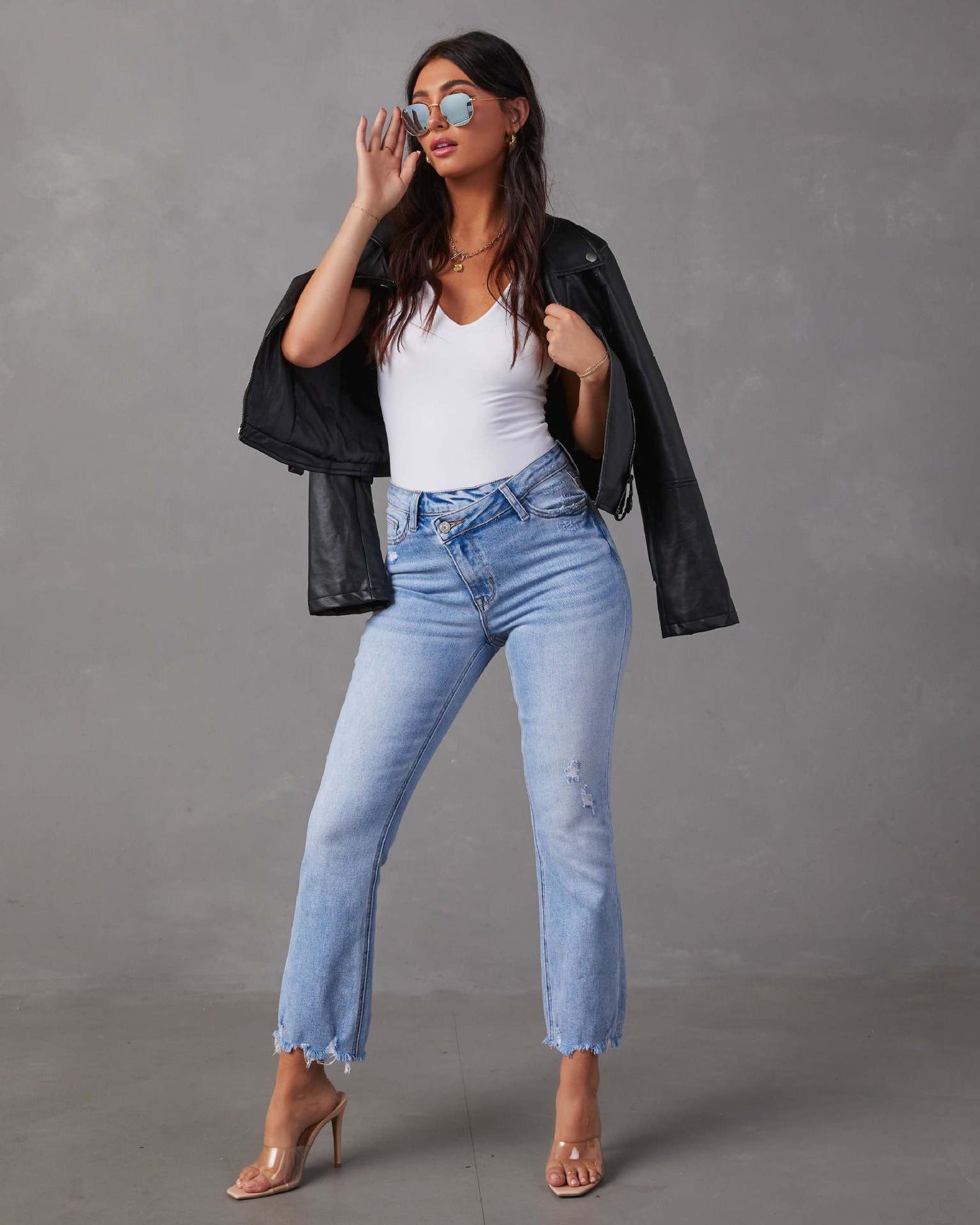 Ankle-Length Ripped Jeans