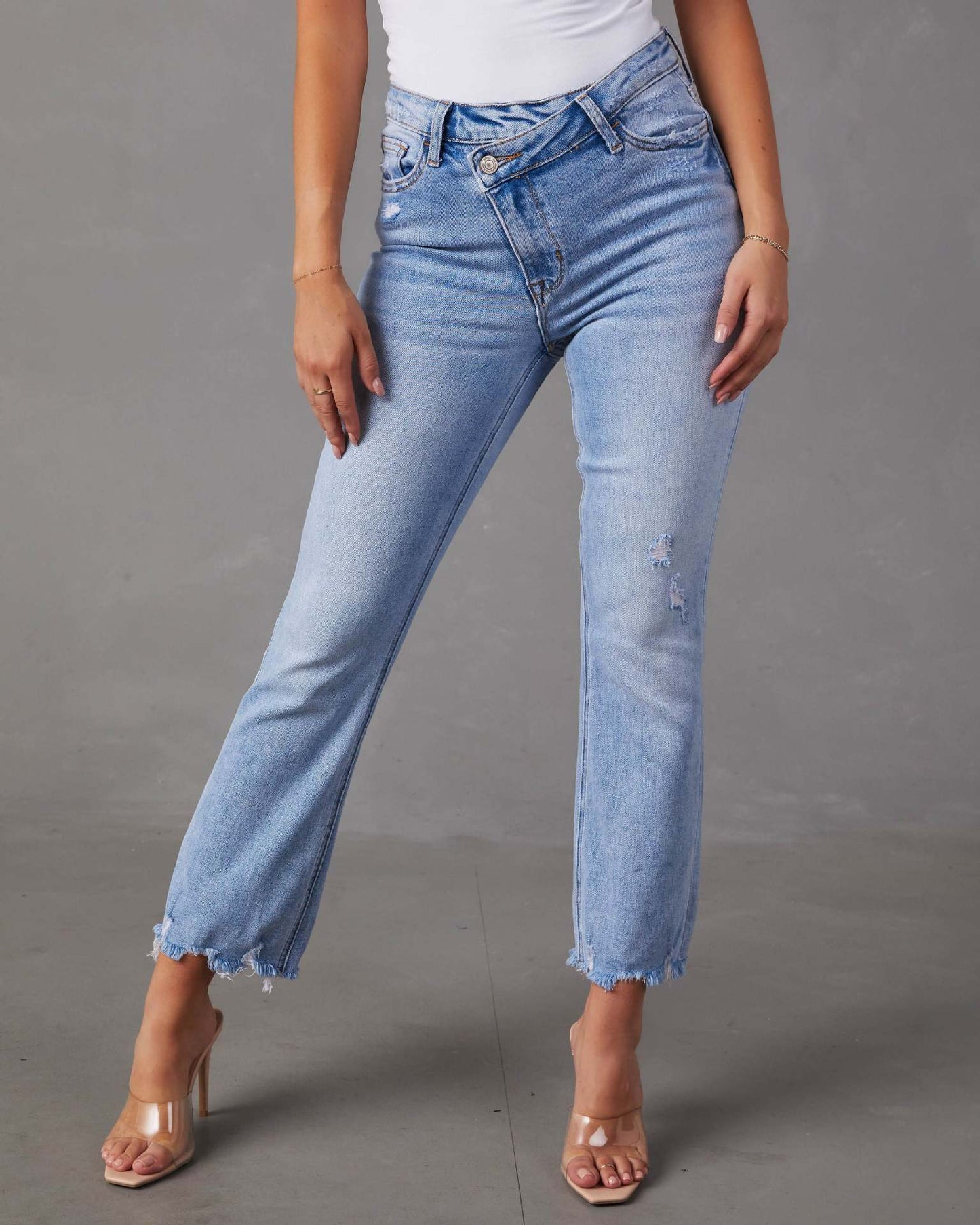 Ankle-Length Ripped Jeans