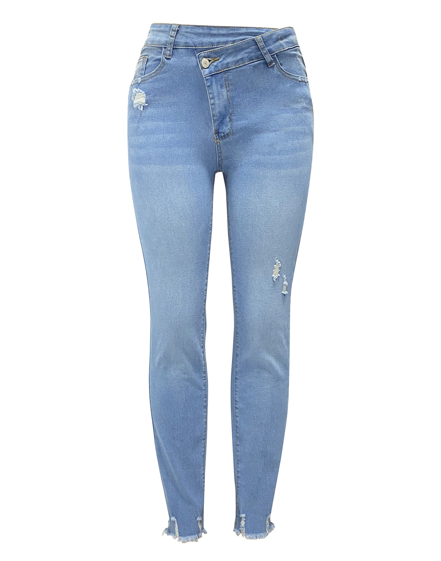 Ankle-Length Ripped Jeans