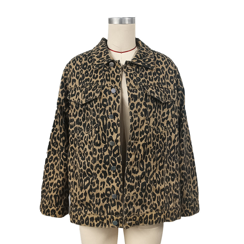Leopard Breasted Casual Jacket