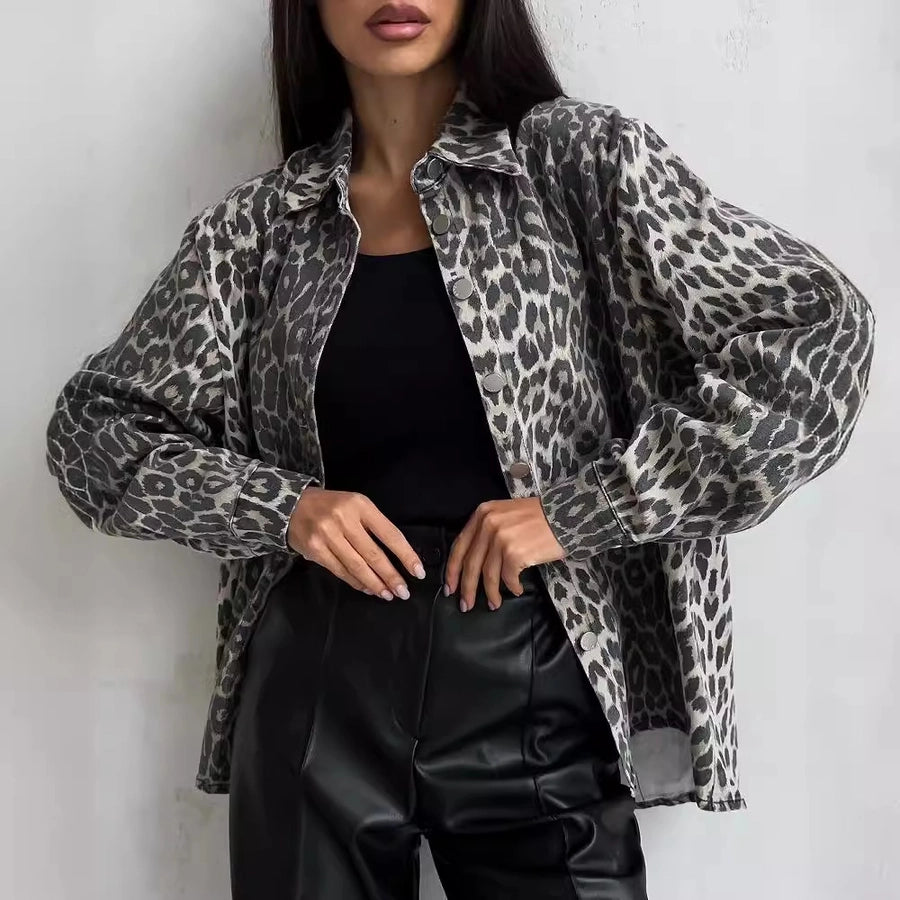 Leopard Breasted Casual Jacket