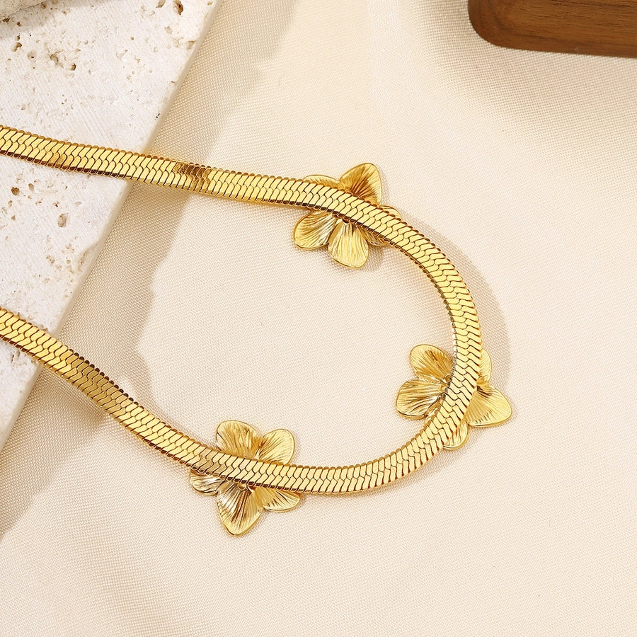 Elegant Flower 18K Gold Plated Necklace