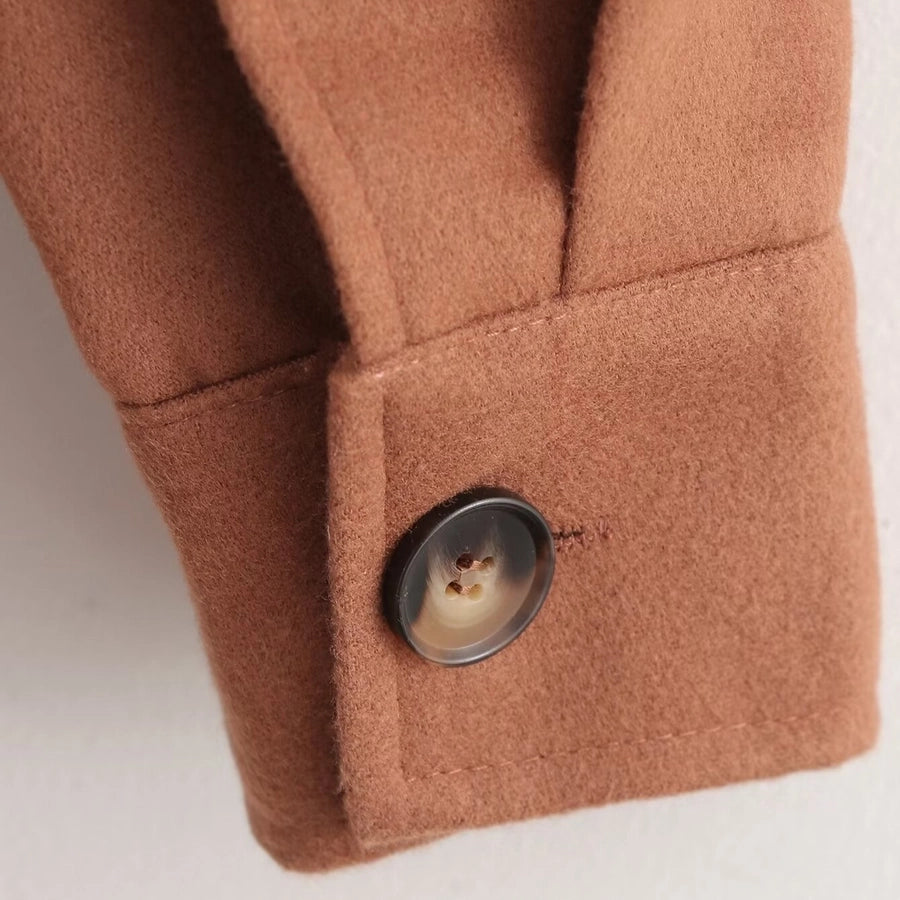 Brown Belt Breasted Jacket