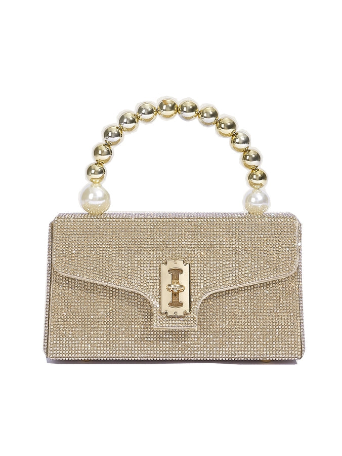 Rhinestone Elegant Square Lock Clasp Evening Bag