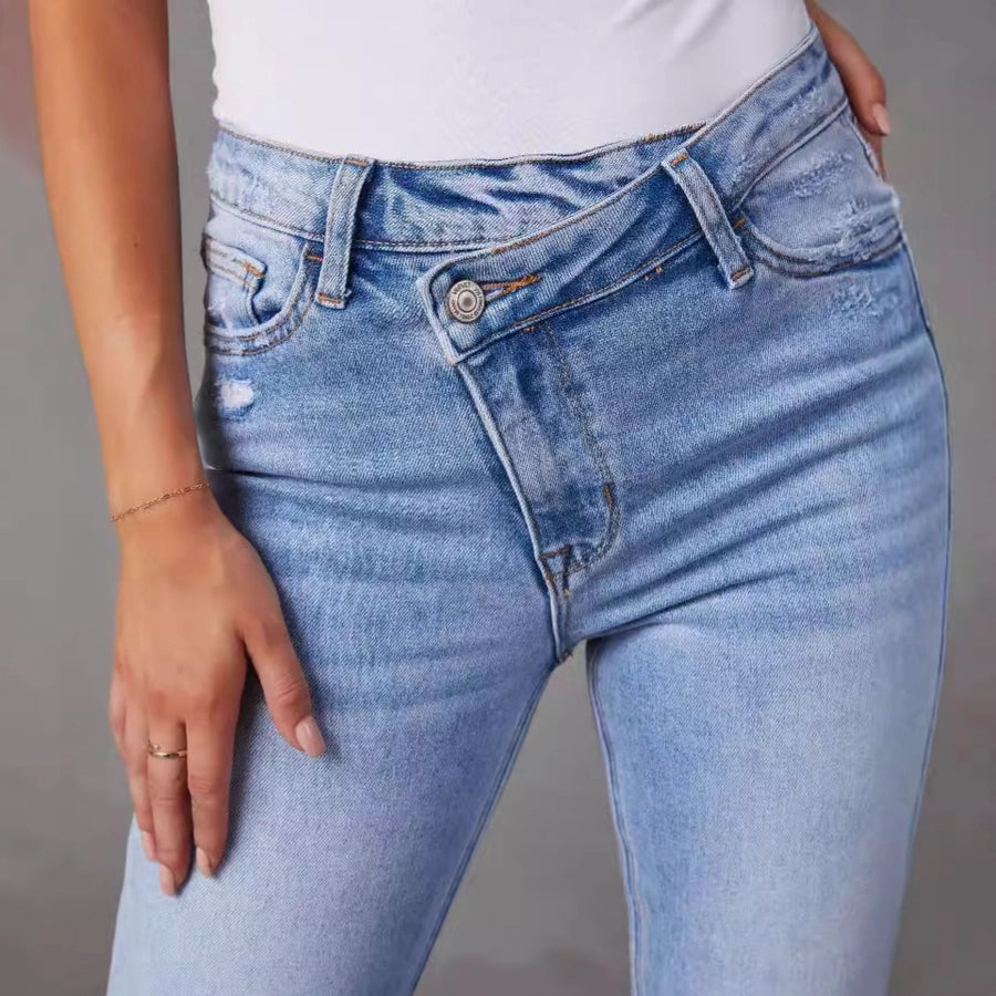 Ankle-Length Ripped Jeans