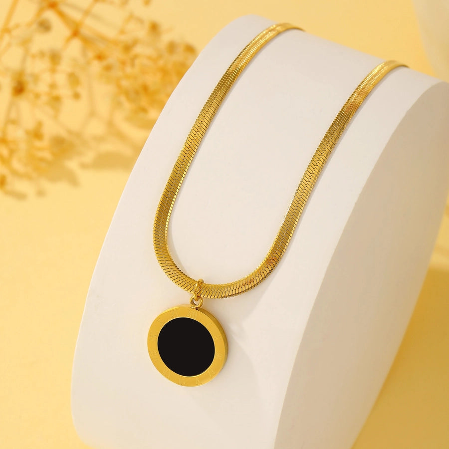 18K Gold Plated Simple Style Classic Style Roman Pendant Necklace