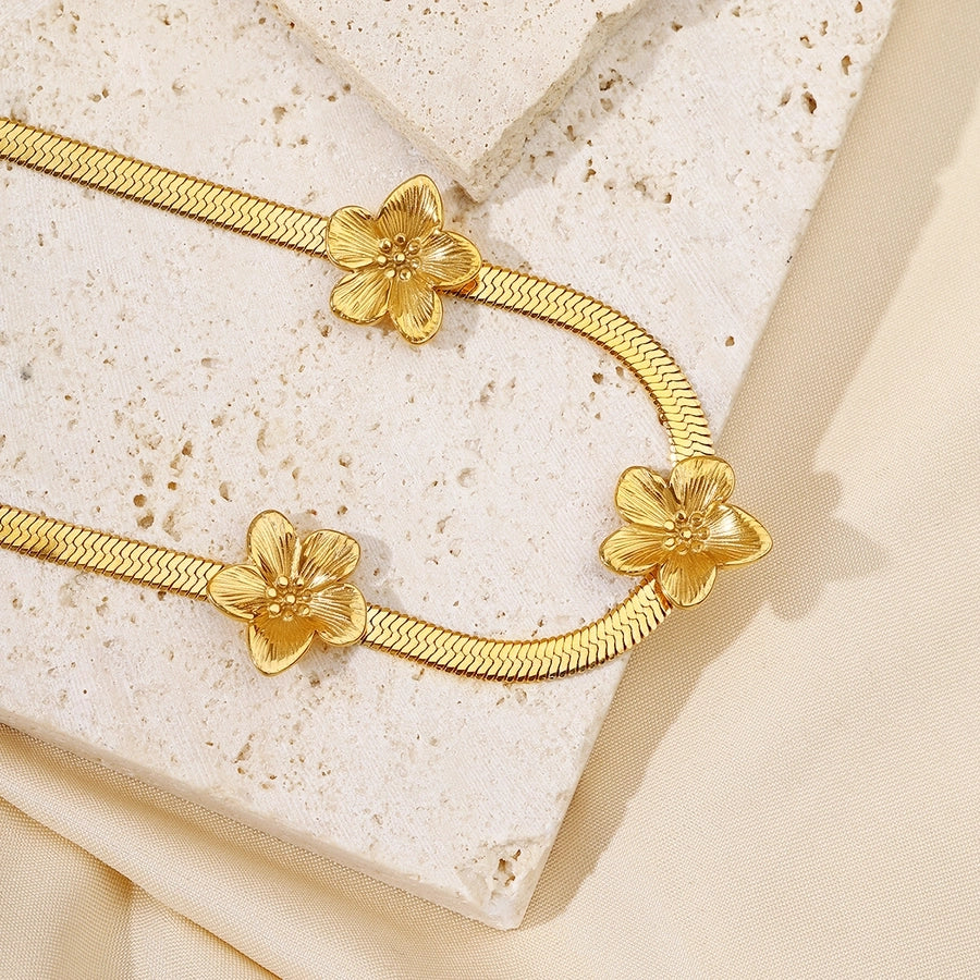 Elegant Flower 18K Gold Plated Necklace