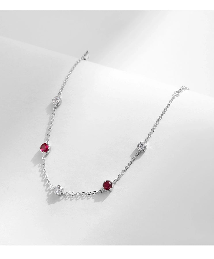 Elegant round coloured block sterling silver bracelet