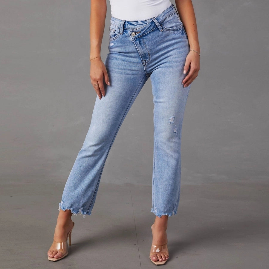 Ankle-Length Ripped Jeans