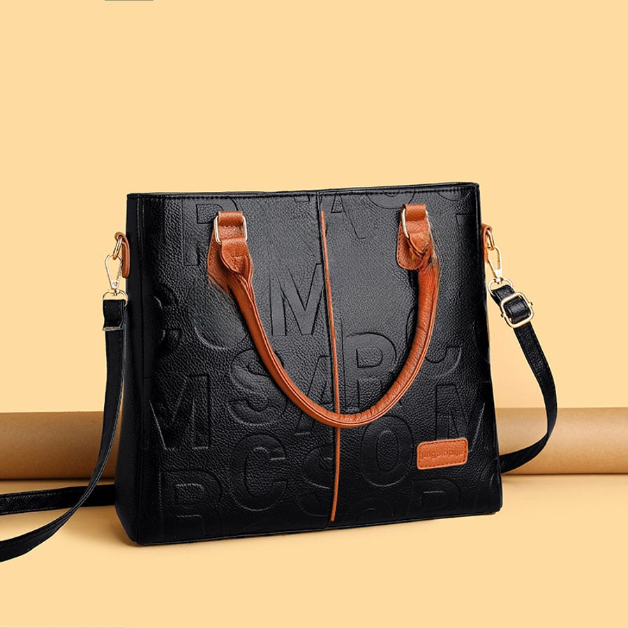 Lettered Vegan Leather Bag