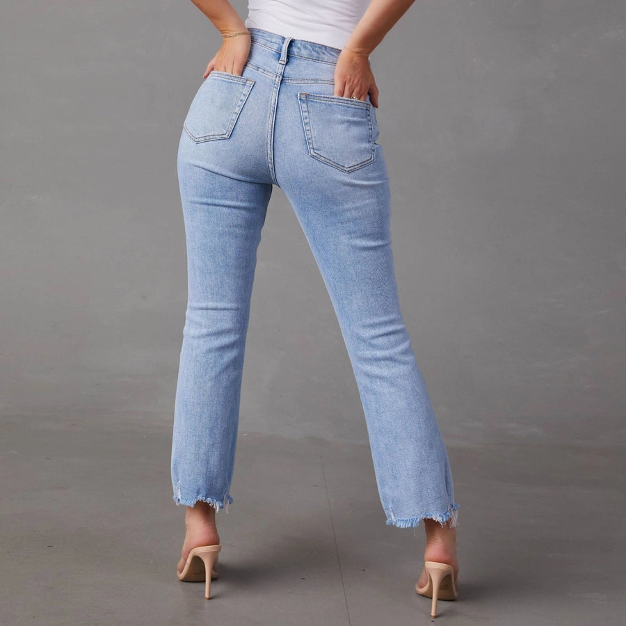 Ankle-Length Ripped Jeans