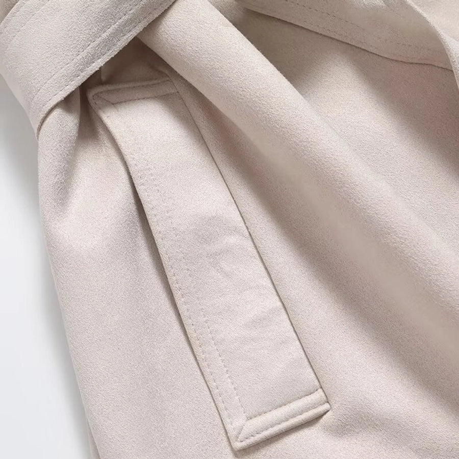 Double Breasted Belt Trench Coat