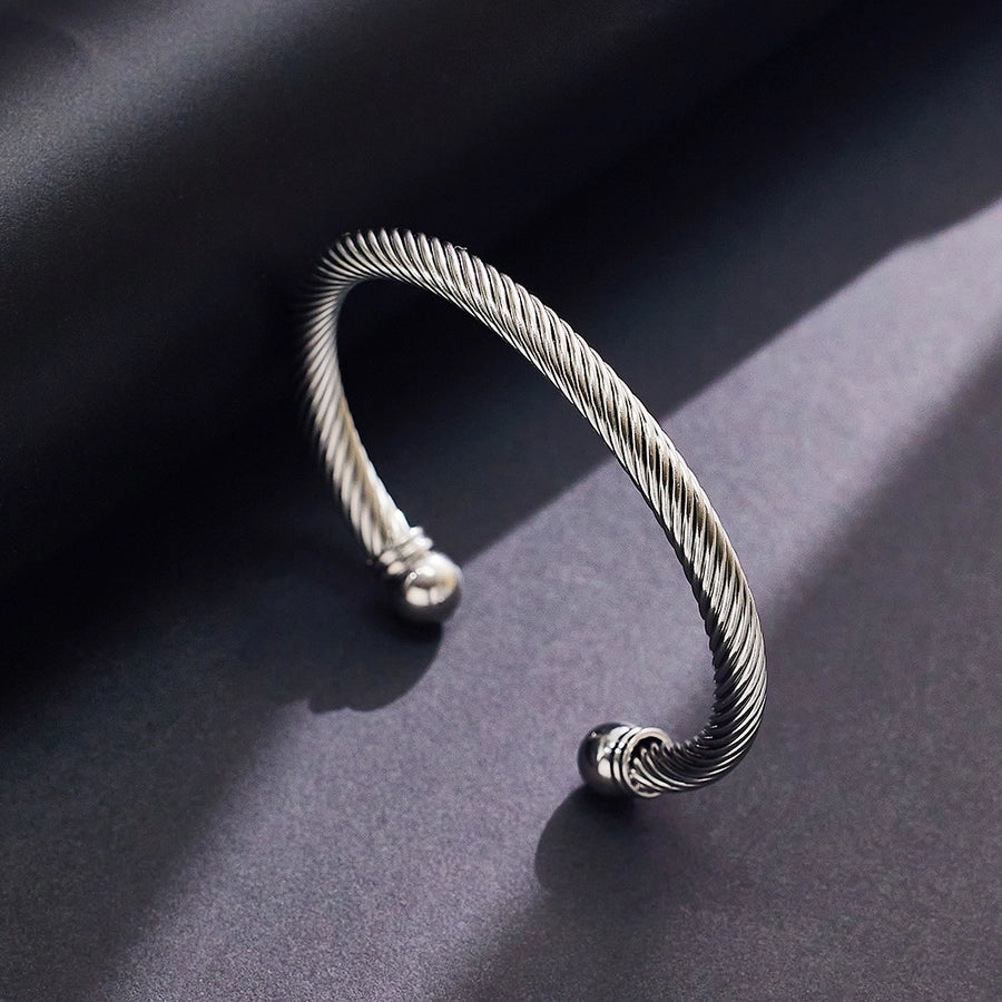 spiral stripe plating twisted cable bracelet