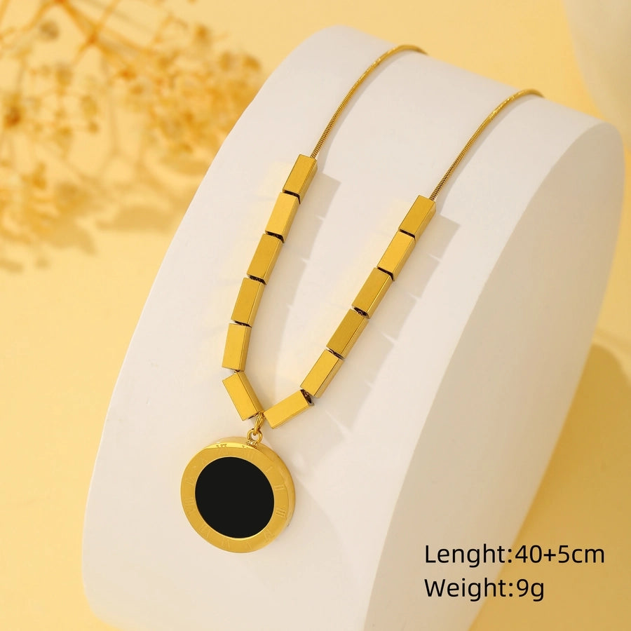 18K Gold Plated Simple Style Classic Style Roman Pendant Necklace