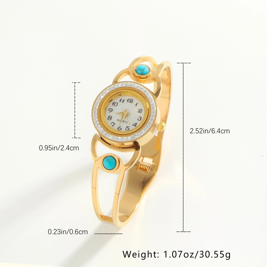 Luxurious Geometric Round Quartz Watch