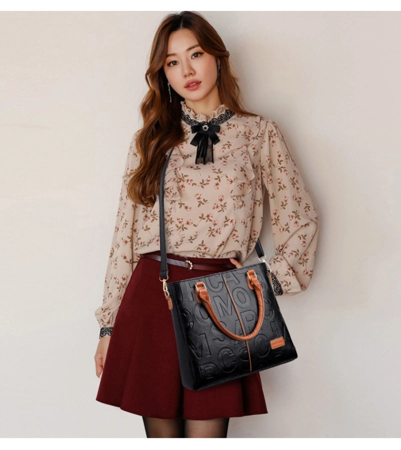 Lettered Vegan Leather Bag