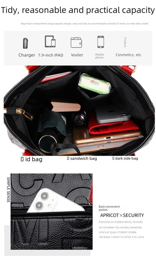 Lettered Vegan Leather Bag