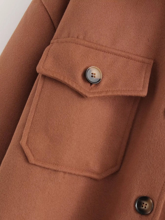 Brown Belt Breasted Jacket