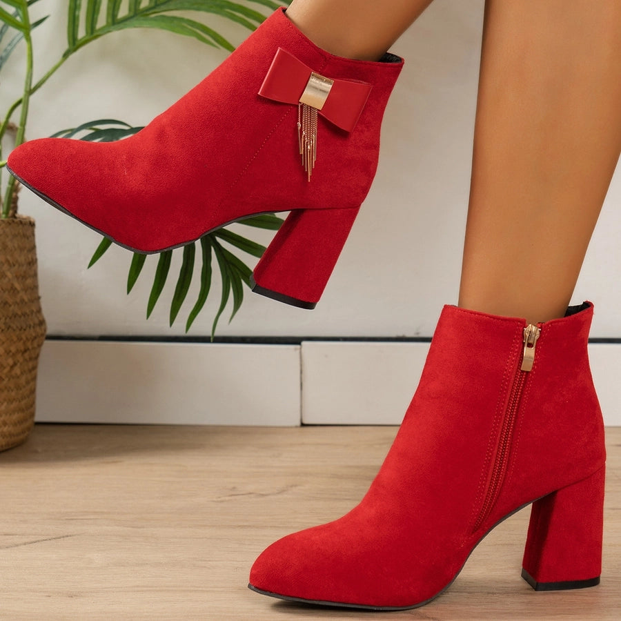Plus Size High Heel Short Boots