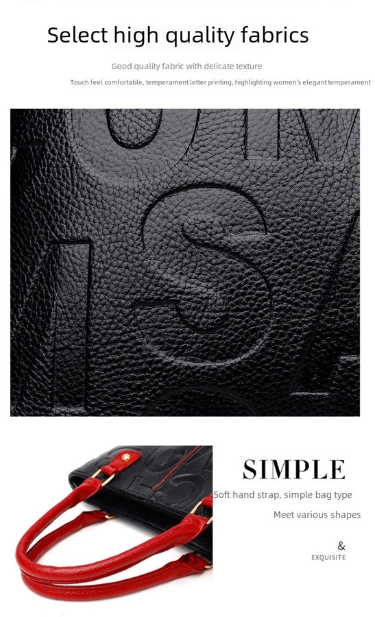 Lettered Vegan Leather Bag