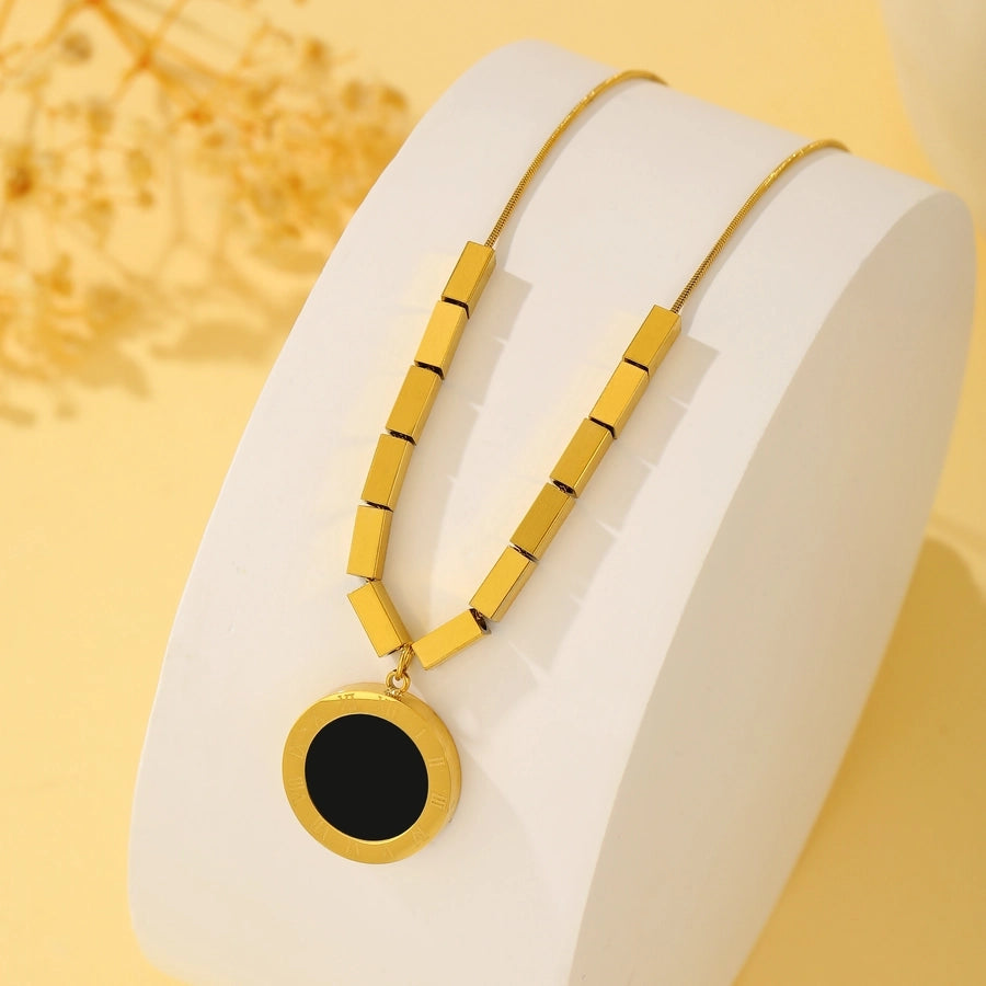 18K Gold Plated Simple Style Classic Style Roman Pendant Necklace