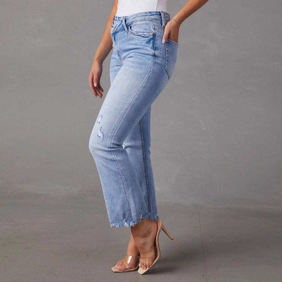 Ankle-Length Ripped Jeans