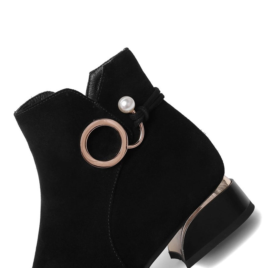 Wide Feet Ankle Ringed Suede Boots