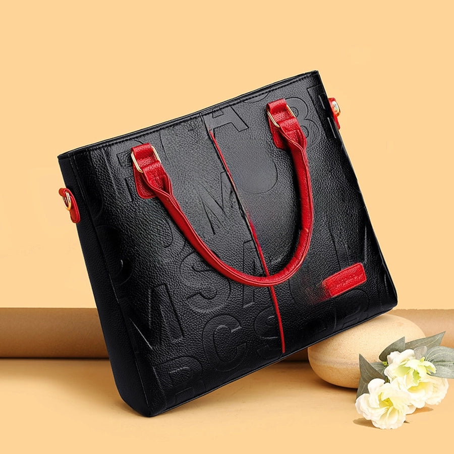 Lettered Vegan Leather Bag