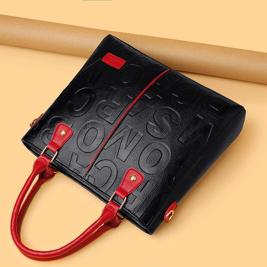 Lettered Vegan Leather Bag