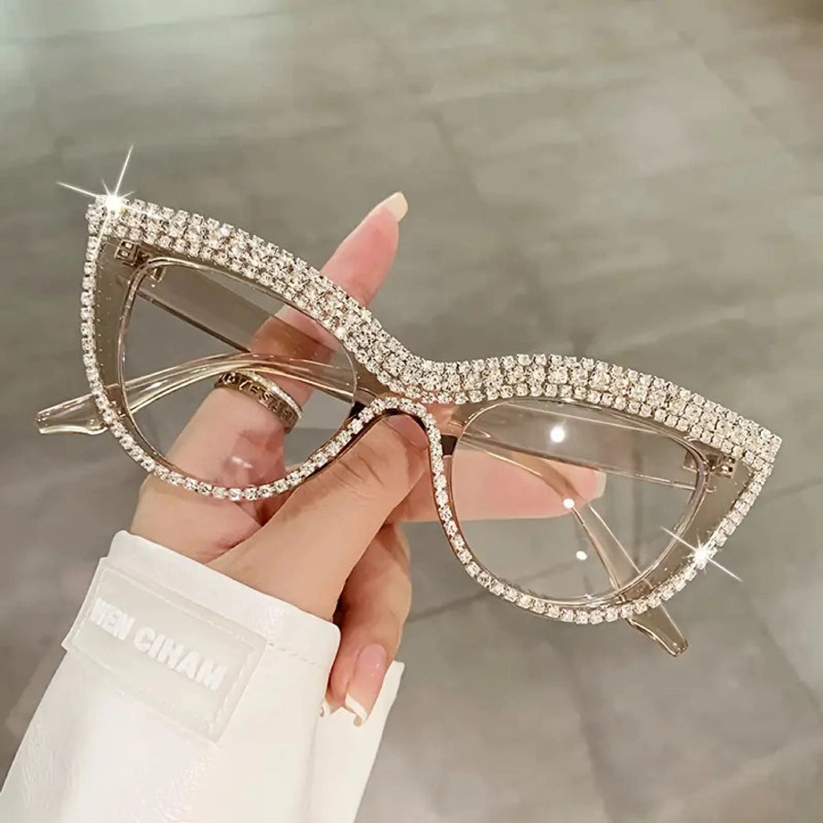 simple style color block pc cat eye full frame women's sunglasses