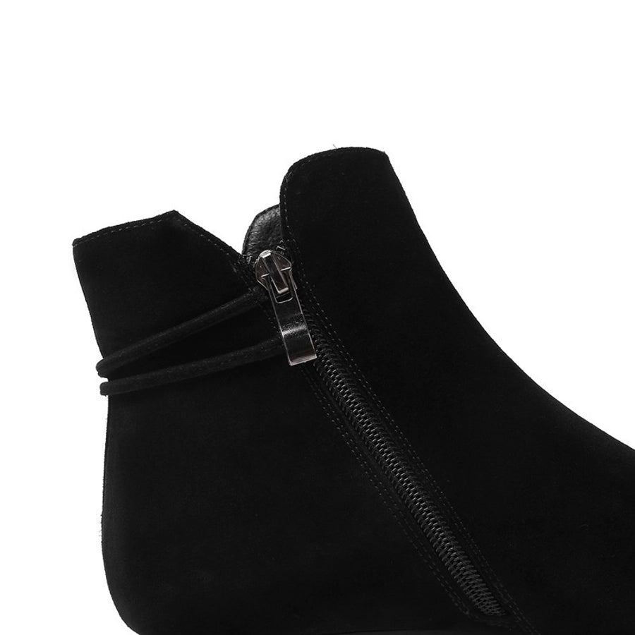 Wide Feet Ankle Ringed Suede Boots