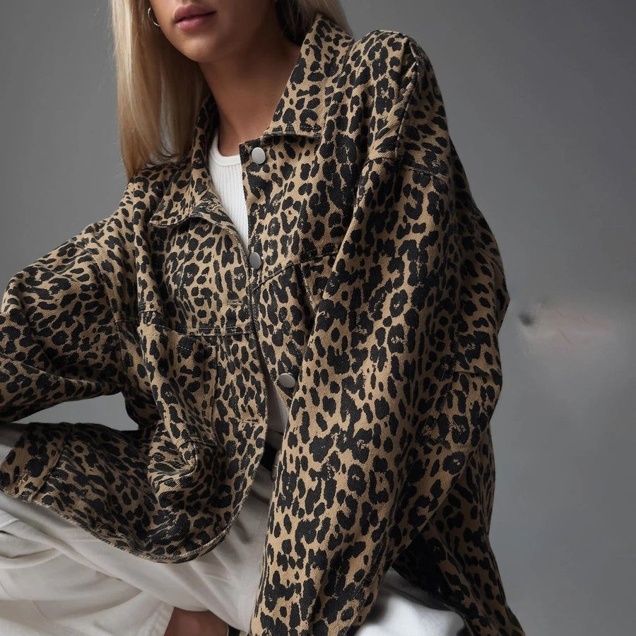 Leopard Breasted Casual Jacket