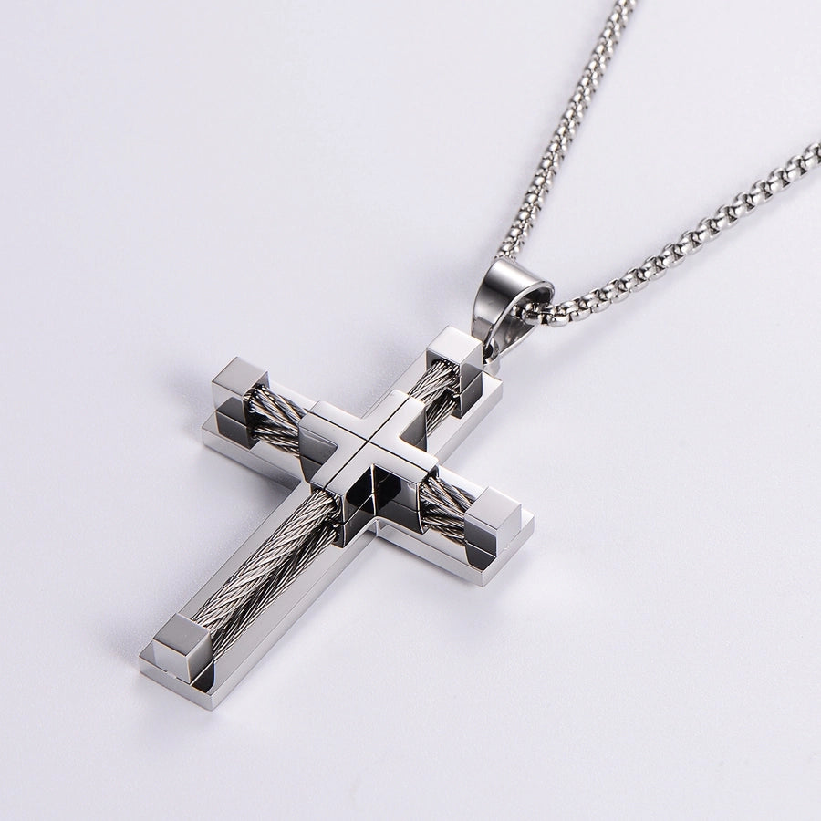 Petruded style cross pendant necklace