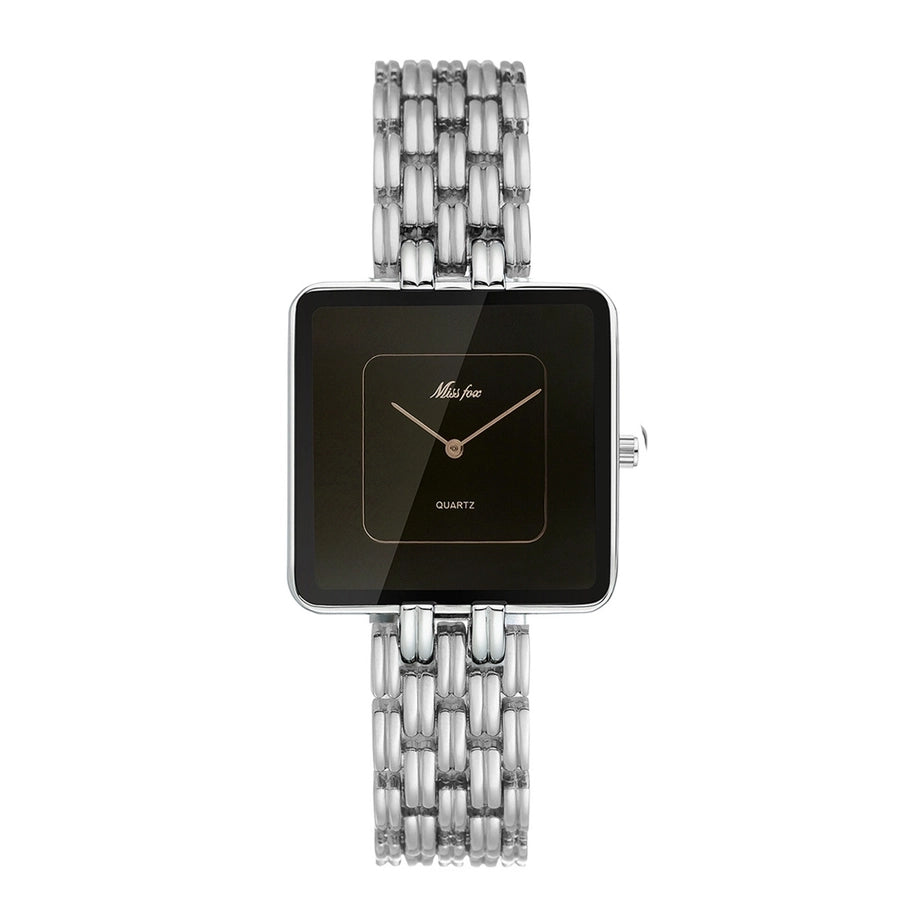 MISSFOX Golden Black Square Quartz Watch
