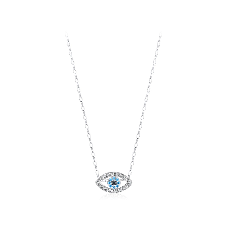 Blue eye sterling silver necklace