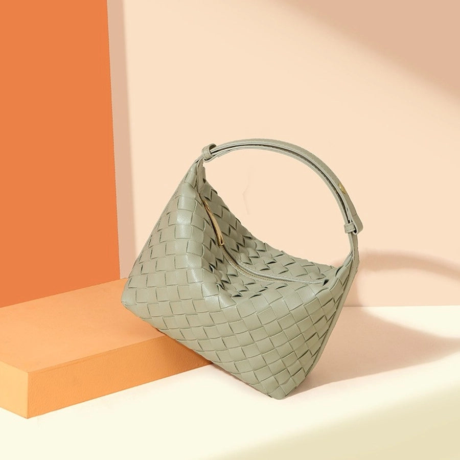 Medium classic style weaved zipper underarm bag