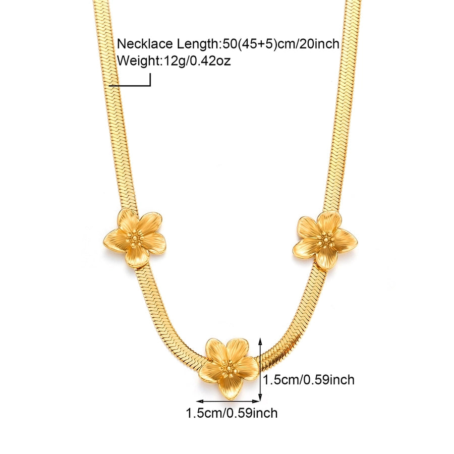 Elegant Flower 18K Gold Plated Necklace