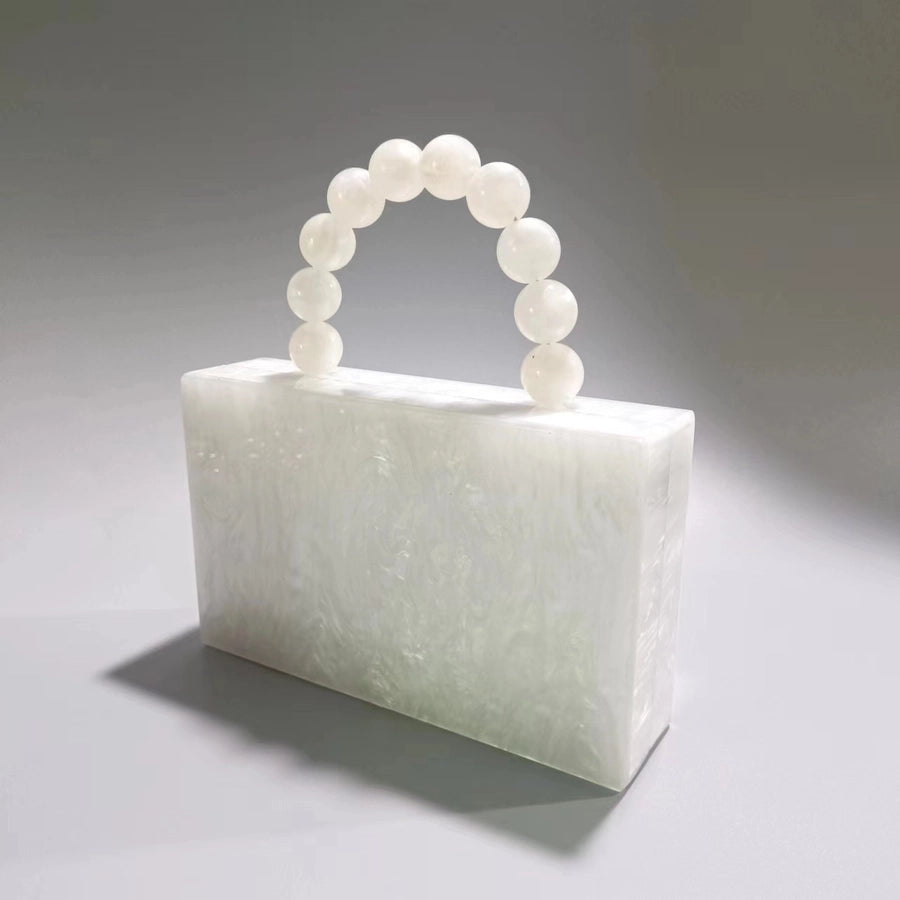 Acrylic solid colour beading square evening bag