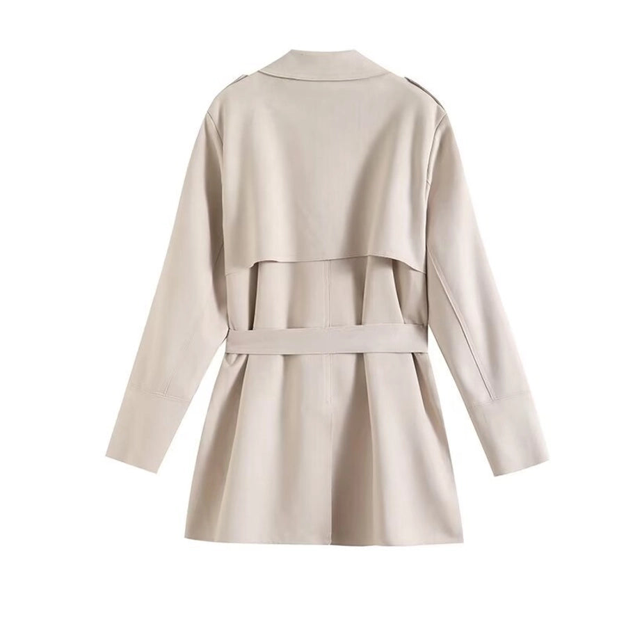 Double Breasted Belt Trench Coat