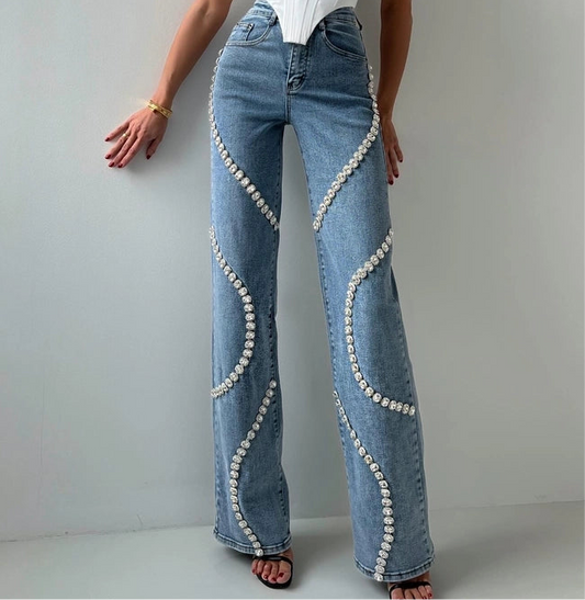 Geometric Diamond Jeans