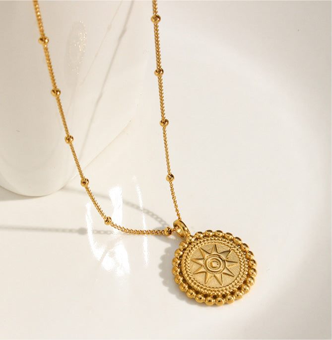 18K Gold Plated sun star necklace