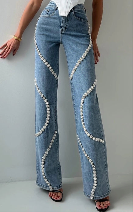 Geometric Diamond Jeans