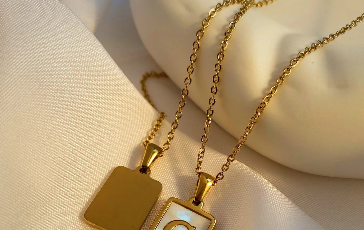 Letter Style Gold Plating Necklace.