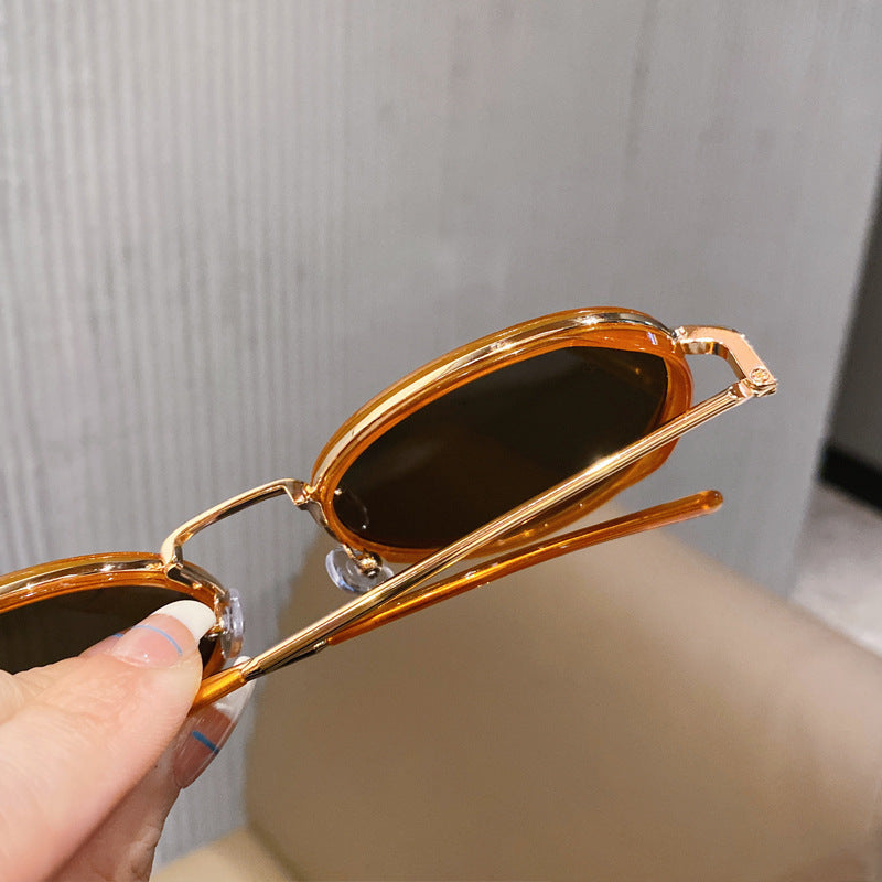 Simple Style Solid Color Ac Round Frame Full Frame Women's Sunglasses