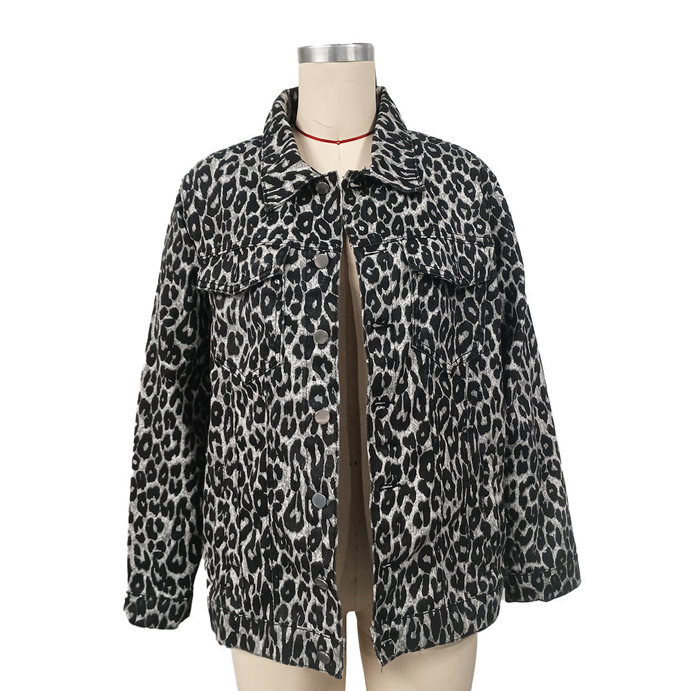 Leopard Breasted Casual Jacket